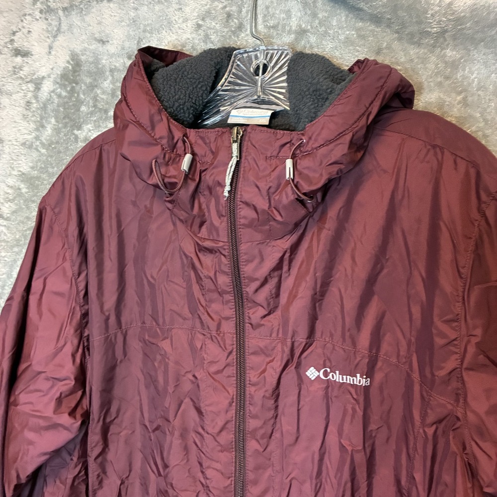 Columbia Women Switchback II Sherpa Lined Jacket 2XL Maroon Full Zip Hooded
